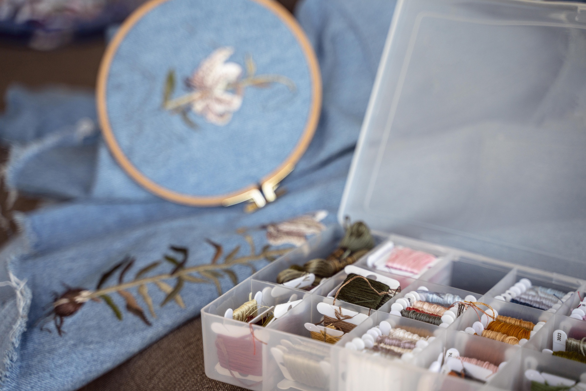 Selection of embroidery kits for courses